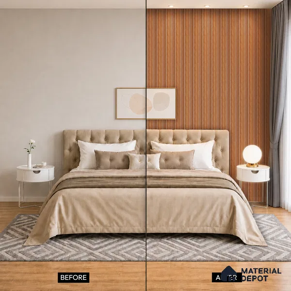 Wooden Look PN 07060 9.5 ft x 4.6 inch Charcoal Panel - 8 mm | Suitable for Feature Wall, TV Unit & Living Room | Width is Subjected to 5% Variation