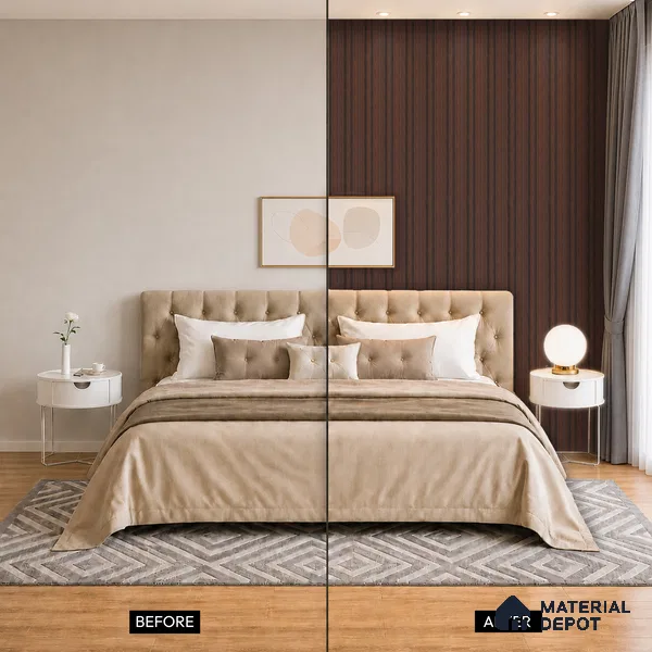 Wooden Look PN 07061 9.5 ft x 4.6 inch Charcoal Panel - 8 mm | Suitable for Feature Wall, TV Unit & Living Room | Width is Subjected to 5% Variation