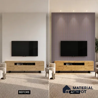 Wooden Look PN 07123 9.5 ft x 6 inch Charcoal Panel - 6 mm | Suitable for Feature Wall, TV Unit & Living Room | Width is Subjected to 5% Variation