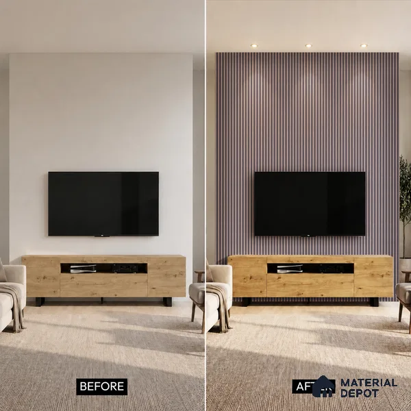 Wooden Look PN 07123 9.5 ft x 6 inch Charcoal Panel - 6 mm | Suitable for Feature Wall, TV Unit & Living Room | Width is Subjected to 5% Variation