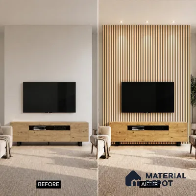 Wooden Look PN 07127 9.5 ft x 6 inch Charcoal Panel - 6 mm | Suitable for Feature Wall, TV Unit & Living Room | Width is Subjected to 5% Variation