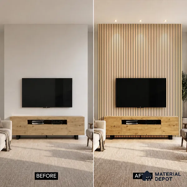 Wooden Look PN 07127 9.5 ft x 6 inch Charcoal Panel - 6 mm | Suitable for Feature Wall, TV Unit & Living Room | Width is Subjected to 5% Variation