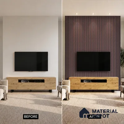 Wooden Look PN 07132 9.5 ft x 6 inch Charcoal Panel - 6 mm | Suitable for Feature Wall, TV Unit & Living Room | Width is Subjected to 5% Variation