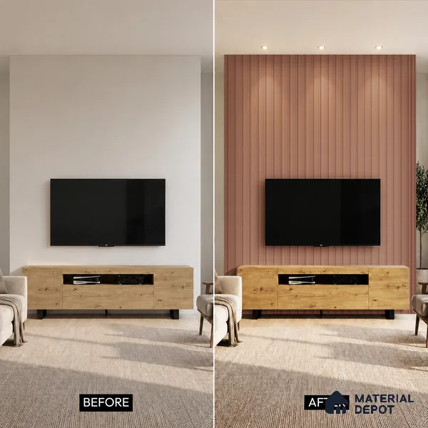 Wooden Look PN 07134 9.5 ft x 6 inch Charcoal Panel - 6 mm | Suitable for Feature Wall, TV Unit & Living Room | Width is Subjected to 5% Variation