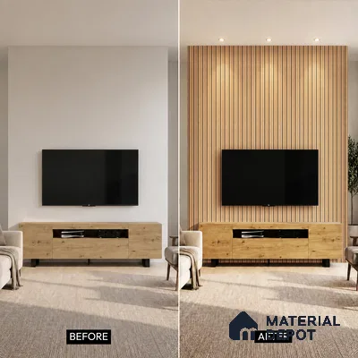 Wooden Look PN 07137 9.5 ft x 6 inch Charcoal Panel - 6 mm | Suitable for Feature Wall, TV Unit & Living Room | Width is Subjected to 5% Variation