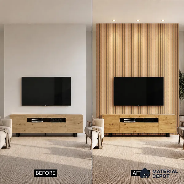 Wooden Look PN 07137 9.5 ft x 6 inch Charcoal Panel - 6 mm | Suitable for Feature Wall, TV Unit & Living Room | Width is Subjected to 5% Variation