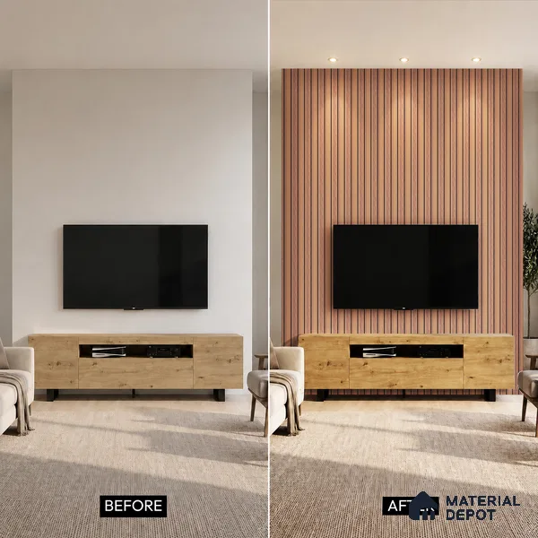 Wooden Look PN 07138 9.5 ft x 6 inch Charcoal Panel - 6 mm | Suitable for Feature Wall, TV Unit & Living Room | Width is Subjected to 5% Variation