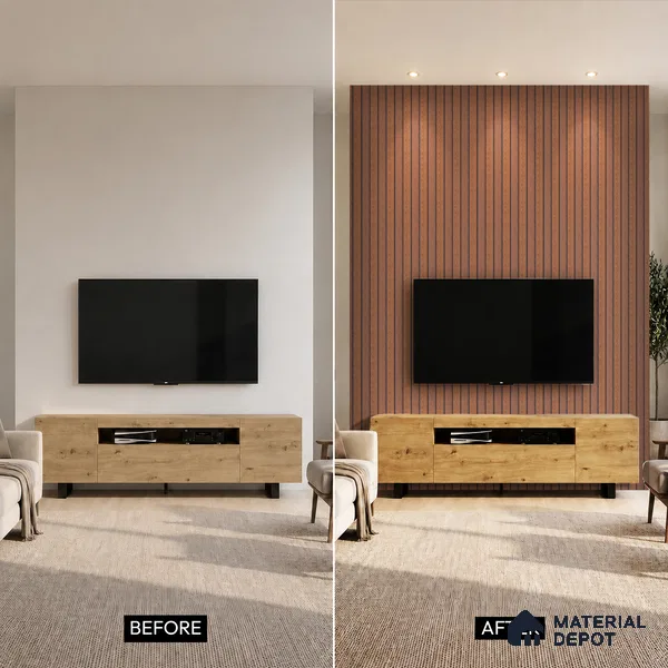 Wooden Look PN 07139 9.5 ft x 6 inch Charcoal Panel - 6 mm | Suitable for Feature Wall, TV Unit & Living Room | Width is Subjected to 5% Variation