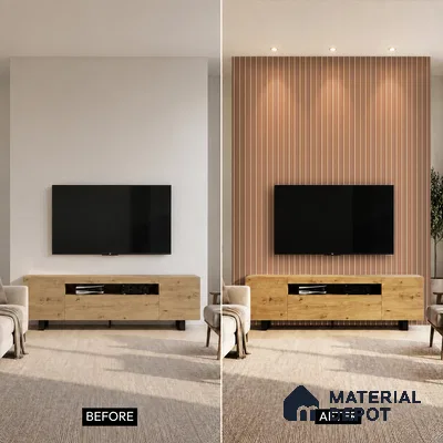 Wooden Look PN 07141 9.5 ft x 6 inch Charcoal Panel - 6 mm | Suitable for Feature Wall, TV Unit & Living Room | Width is Subjected to 5% Variation