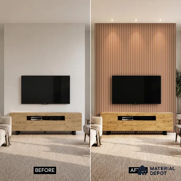 Wooden Look PN 07141 9.5 ft x 6 inch Charcoal Panel - 6 mm | Suitable for Feature Wall, TV Unit & Living Room | Width is Subjected to 5% Variation
