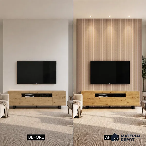 Wooden Look PN 07142 9.5 ft x 6 inch Charcoal Panel - 6 mm | Suitable for Feature Wall, TV Unit & Living Room | Width is Subjected to 5% Variation
