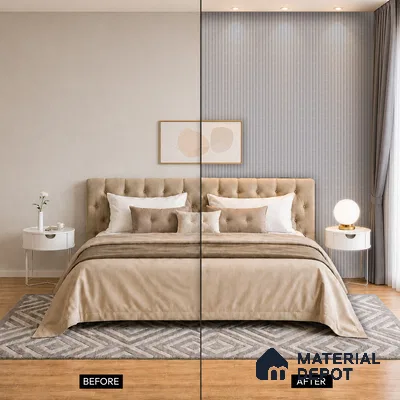 Cloud Grey Fabric Look PN 07153 9.5 ft x 4.7 inch Charcoal Panel - 11 mm | Suitable for Feature Wall, TV Unit & Living Room | Width is Subjected to 5% Variation