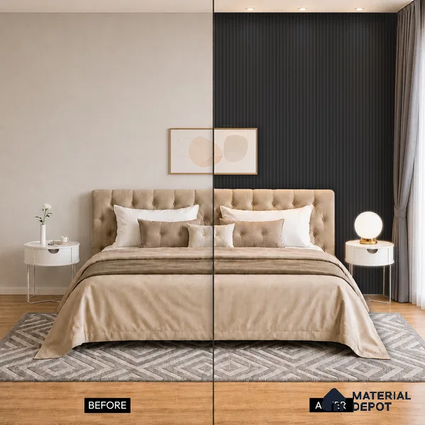 Graphite Black Plain Colour Look PN 07158 9.5 ft x 4.7 inch Charcoal Panel - 11 mm | Suitable for Feature Wall, TV Unit & Living Room | Width is Subjected to 5% Variation