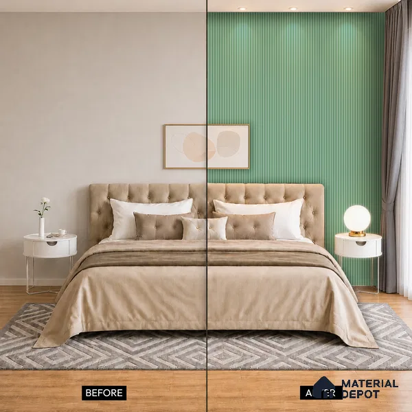 Smoke Grey Plain Colour Look PN 07159 9.5 ft x 4.7 inch Charcoal Panel - 11 mm | Suitable for Feature Wall, TV Unit & Living Room | Width is Subjected to 5% Variation