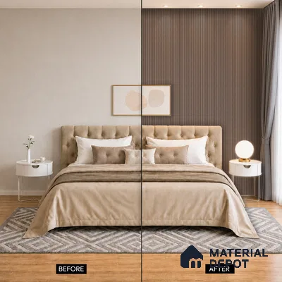 Cappucino Brown Plain Colour Look PN 07161 9.5 ft x 4.7 inch Charcoal Panel - 11 mm | Suitable for Feature Wall, TV Unit & Living Room | Width is Subjected to 5% Variation