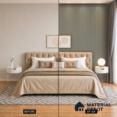 Cappucino Brown Plain Colour Look PN 07163 9.5 ft x 4.7 inch Charcoal Panel - 11 mm | Suitable for Feature Wall, TV Unit & Living Room | Width is Subjected to 5% Variation
