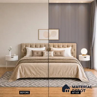 Cappucino Brown Plain Colour Look PN 07164 9.5 ft x 4.7 inch Charcoal Panel - 11 mm | Suitable for Feature Wall, TV Unit & Living Room | Width is Subjected to 5% Variation