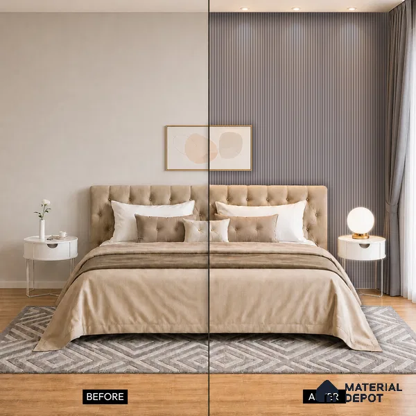 Cappucino Brown Plain Colour Look PN 07164 9.5 ft x 4.7 inch Charcoal Panel - 11 mm | Suitable for Feature Wall, TV Unit & Living Room | Width is Subjected to 5% Variation