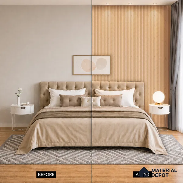 Wooden Look PN 07165 9.5 ft x 4.7 inch Charcoal Panel - 11 mm | Suitable for Feature Wall, TV Unit & Living Room | Width is Subjected to 5% Variation
