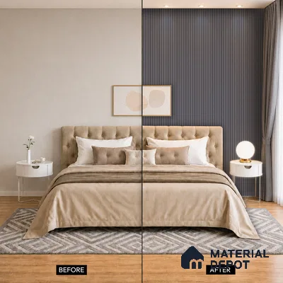 Graphite Grey Plain Colour Look PN 07170 9.5 ft x 4.7 inch Charcoal Panel - 11 mm | Suitable for Feature Wall, TV Unit & Living Room | Width is Subjected to 5% Variation