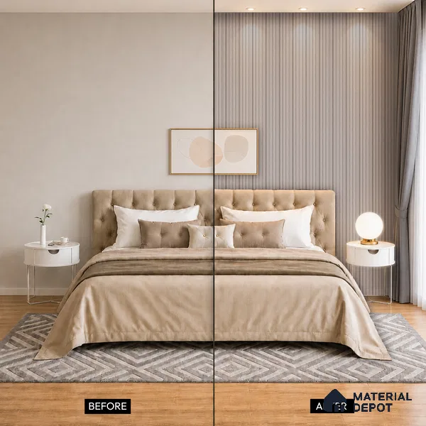 Wooden Look PN 07171 9.5 ft x 4.7 inch Charcoal Panel - 11 mm | Suitable for Feature Wall, TV Unit & Living Room | Width is Subjected to 5% Variation
