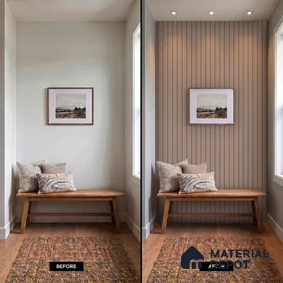 Warm Beige Plain Colour Look PN 07465 8 ft x 4.8 inch PVC Panel - 10 mm | Suitable for Living Room, Bedroom & Office | Width is Subjected to 5% Variation