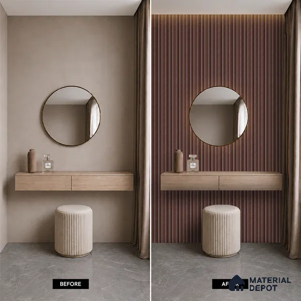 Wooden Look PN 07707 9.1 ft x 4.9 inch Charcoal Panel - 12 mm | Suitable for Living Room, Bedroom & TV Cabinet | Width is Subjected to 5% Variation
