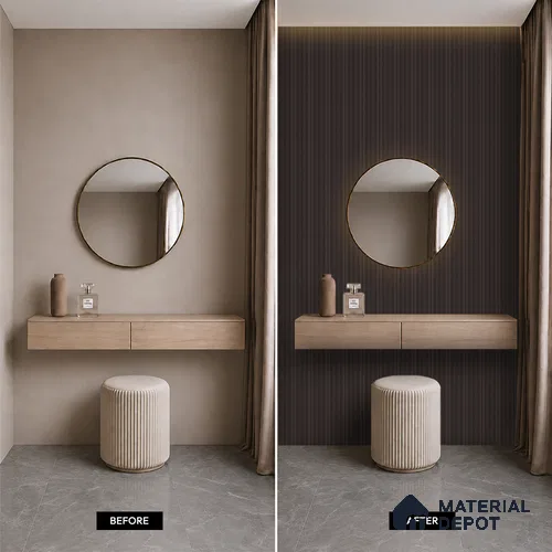 Wooden Look PN 07708 9.1 ft x 4.9 inch Charcoal Panel - 12 mm | Suitable for Living Room, Bedroom & TV Cabinet | Width is Subjected to 5% Variation