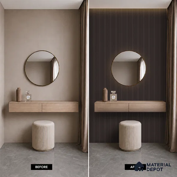 Wooden Look PN 07708 9.1 ft x 4.9 inch Charcoal Panel - 12 mm | Suitable for Living Room, Bedroom & TV Cabinet | Width is Subjected to 5% Variation
