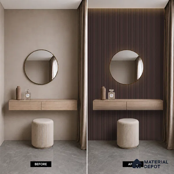 Wooden Look PN 07710 9.1 ft x 4.9 inch Charcoal Panel - 12 mm | Suitable for Living Room, Bedroom & TV Cabinet | Width is Subjected to 5% Variation