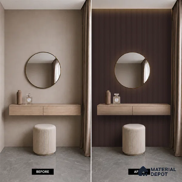 Wooden Look PN 07713 9.1 ft x 4.9 inch Charcoal Panel - 12 mm | Suitable for Living Room, Bedroom & TV Cabinet | Width is Subjected to 5% Variation