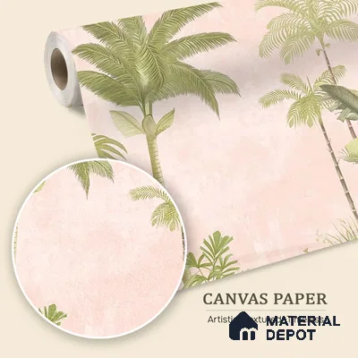 A Jungle Village, Nature Theme Wallpaper, Customised Sukoon Series Canvas Nature Design (Customised Size Wallpaper)