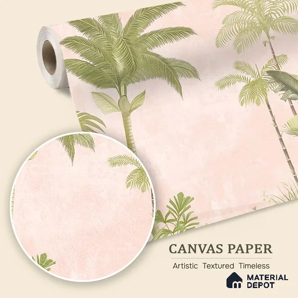 A Jungle Village, Nature Theme Wallpaper, Customised Sukoon Series Canvas Nature Design (Customised Size Wallpaper)