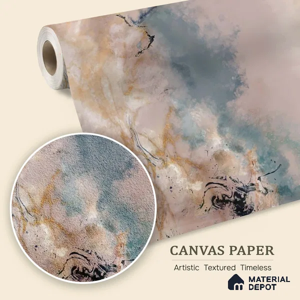 Amara, Abstract Wallpaper Design for Rooms, Customised Sukoon Series Canvas Abstract Design (Customised Size Wallpaper)