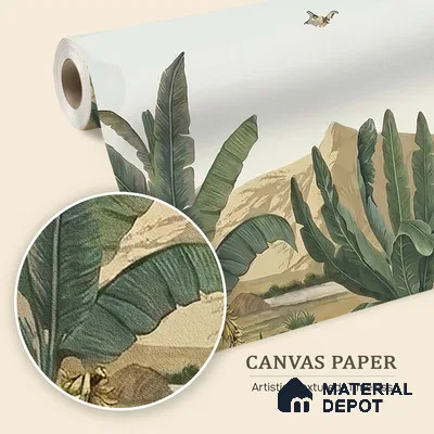 Andaaj, Lush Forest Theme Wallpaper for Rooms, Customised Sukoon Series Canvas Nature Design (Customised Size Wallpaper)
