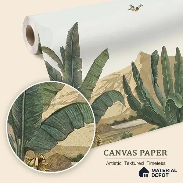 Andaaj, Lush Forest Theme Wallpaper for Rooms, Customised Sukoon Series Canvas Nature Design (Customised Size Wallpaper)