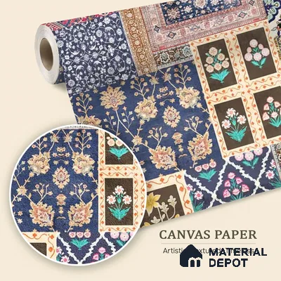 Banaras, Indian Carpet Design Customised Wallpaper Sukoon Series Canvas Patterned Design (Customised Size Wallpaper)