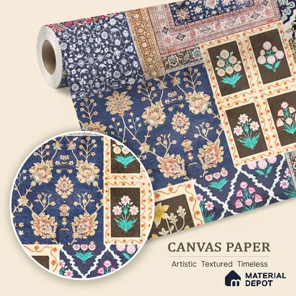 Banaras, Indian Carpet Design Customised Wallpaper Sukoon Series Canvas Patterned Design (Customised Size Wallpaper)