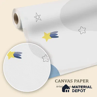 Blue and Grey Space Theme Children Wallpaper, Customized Sparkla N Shine Series Canvas Space Design (Customised Size Wallpaper)