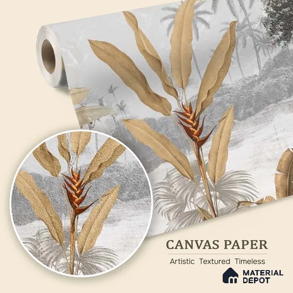 H902912 Cheer, Jungle Theme Wallpaper, Sepia Tone Sukoon Series Canvas Nature Design (Customised Size Wallpaper)