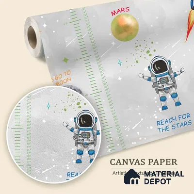 Customized Space Theme Wallpaper Design for Kids Room Sparkla N Shine Series Canvas Space Design (Customised Size Wallpaper)