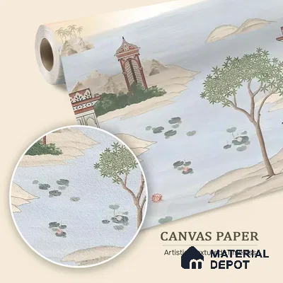 Dream Palace, a Fusion Theme Wallpaper for Homes, Customised Sukoon Series Canvas Patterned Design (Customised Size Wallpaper)