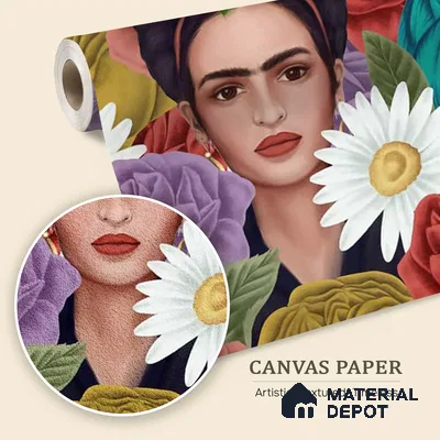 Frida Kahlo Modern Customized Floral Wallpaper - Canvas
