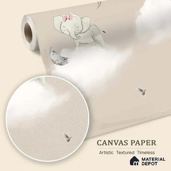 Hot Air Balloons with Animals Wallpaper for Kids Room Walls, Kids Wall Designs Sparkla N Shine Series Canvas Entertainment Design (Customised Size Wallpaper)