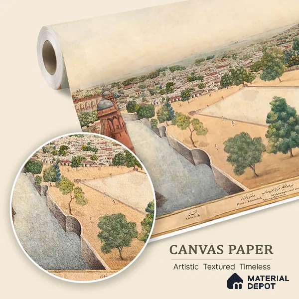 Imperial Delhi, Indian Scenic Wallpaper, Customised Sukoon Series Canvas Nature Design (Customised Size Wallpaper)