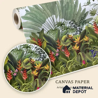 Island Breeze, Tropical Wallpaper for Rooms, Customised Sukoon Series Canvas Tropical Design (Customised Size Wallpaper)