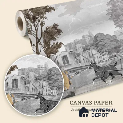 It’s a French Life, Old Painting Inspired Wallpaper, Customised Sukoon Series Canvas Patterned Design (Customised Size Wallpaper)