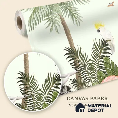 Jungle Theme Animals Wallpaper for Kids Room Walls, Customised Sparkla N Shine Series Canvas Entertainment Design (Customised Size Wallpaper)
