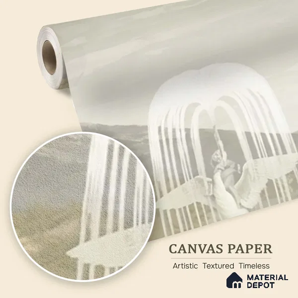 H900912 Khayal, A Beautiful Room Wallpaper Sukoon Series Canvas Patterned Design (Customised Size Wallpaper)