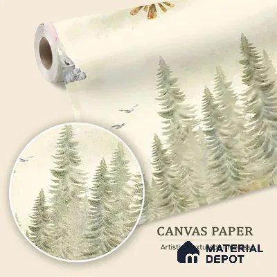 Melodious Miniatures Jungle Green Canvas Kids Room Wallpaper - 10 Meter x 19.68 Inches, 54 Sq. Ft. (Min. 15% Wastage)